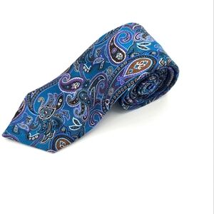 Paisley Silk Tie in Teal and Purple